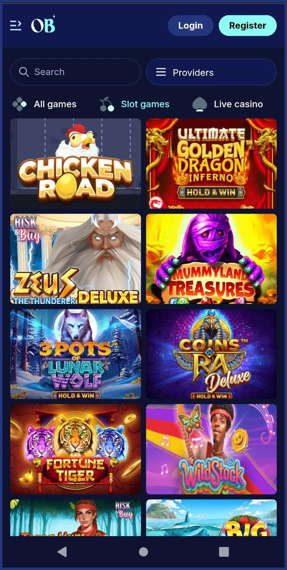 Complete collection of all slot machines at OrionsBet