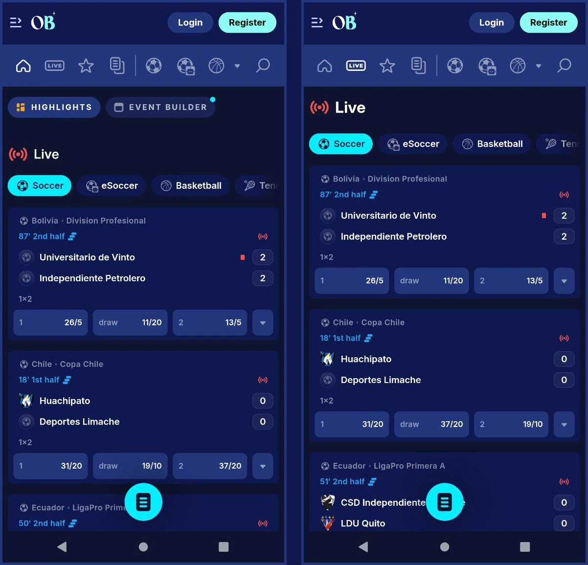 Easily place bets before the game starts at OrionsBet